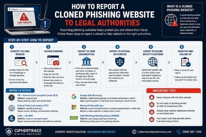 report a cloned phishing website