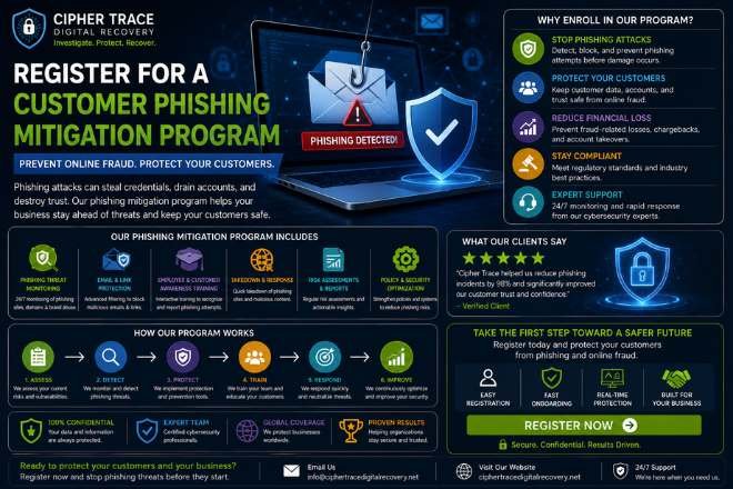Register for a Customer Phishing Mitigation Program