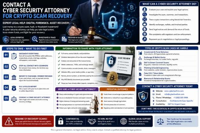 contact cyber security attorney for crypto scam recovery