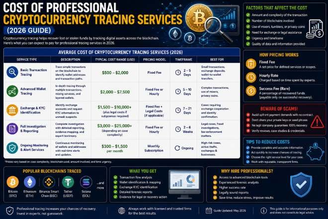 cost of cryptocurrency tracing services