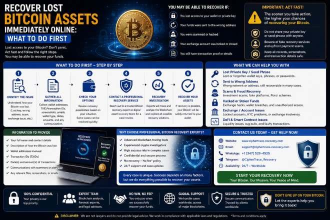 recover lost Bitcoin assets immediately online