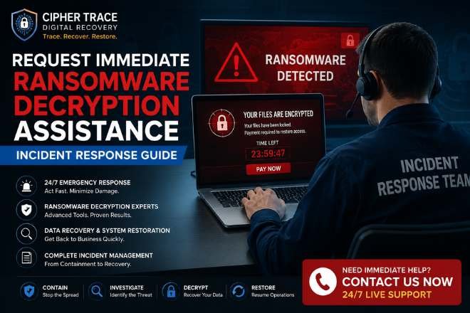 request immediate ransomware decryption assistance
